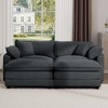 2-Seater Corduroy Sofa Bed with 2 Footrests and Flexible Combination for Living Room - 2 of 4