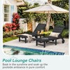 Patio Chaise Lounge Chair Outdoor, HDPS Material, Outdoor Pool Lounge Chairs with 5-Position Backrest, with Wheels for Outside, Poolside, Beach - 2 of 4