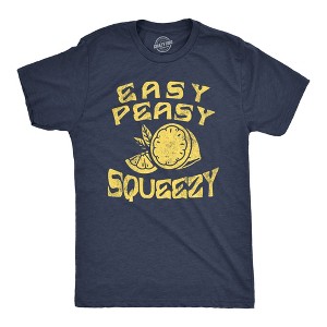 Mens Easy Peasy Lemon Squeezy T Shirt Funny Relaxed Lemons Saying Joke Tee For Guys - Crazy Dog Men's T Shirt - 1 of 4