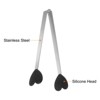 Unique Bargains Stainless Steel Silicone Tips Heart Shape Food Tongs - 4 of 4