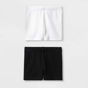Toddler Girls' 2pk Tumble Trousers Shorts Set - Cat & Jack™ Black/White