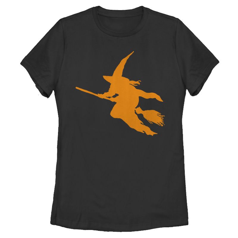 Women's Lost Gods Halloween Witch on a Broomstick T-Shirt, 1 of 4