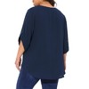 Agnes Orinda Women's Plus Size Swiss Dots Round Neck Petal Sleeve Casual Summer Blouse - 4 of 4