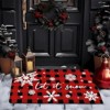 Lomsoe Christmas Red & Black Checkered Snowflake Doormat with Non-Slip Rubber Backing Winter Holiday Decor Entryway. - 4 of 4