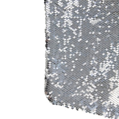 19'' White and Silver Sequin Christmas Stocking with Faux Fur Cuff