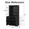 Dovelina Vertical Bookshelf Combination with Adjustable Shelves--Rattan Door - 4 of 4