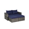 Sapphtopaz Patio Furniture Set Rattan Loveseat Sectional Lounge Couch with Cushions and Ottoman Rectangular Coffee Table for Backyard, Terrace - 4 of 4