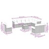 vidaXL Patio Sofa Set with Cushions 11 Piece, Sectional Sofa with Glass Table, Outdoor Conversation Set, Modern Style, Gray Poly Rattan - 3 of 4