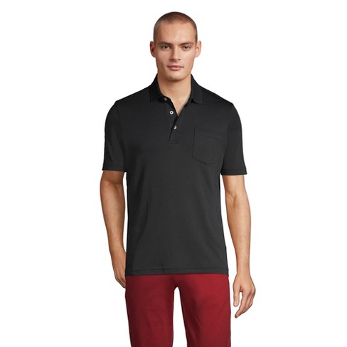 Lands' End Men's Short Sleeve Super Soft Supima Polo Shirt With Pocket ...