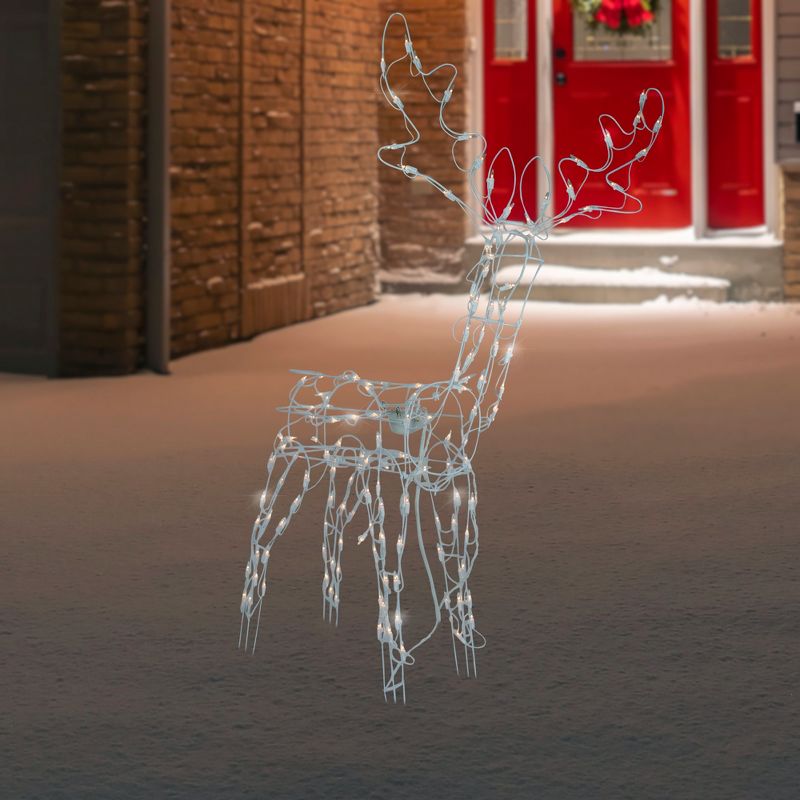 Northlight 48-Inch Lighted White Standing Reindeer Animated Outdoor Christmas Decoration, 2 of 6