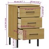 vidaXL Nightstand Storage Bedside Table with 3 Drawers Solid Pine Wood OSLO - 4 of 4