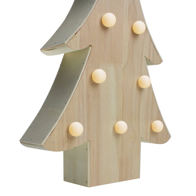 Northlight 15" Lighted 3D Wooden Christmas Tree Tabletop Decor, 5 of 6