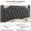 Whizmax Canopy Bed Frame with headboard, Upholstered Canopy Platform Bed, Button Tufted, No Box Spring Required, Easy Assembly, Gray - 3 of 4