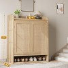 Acekool Rattan Shoe Cabinet with 2 Doors, 5-Tier Adjustable Shelves & Dust-Proof Storage, Entryway Organizer - 2 of 4
