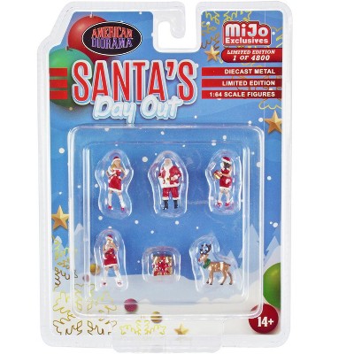 santa's Day Out 6 Piece Diecast Set (1 Man 2 Women 1 Reindeer 1 Present &  Accessories) 1/64 Scale Models By American Diorama : Target