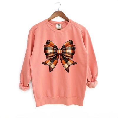 Simply Sage Market Women's  Garment Dyed Graphic Sweatshirt Coquette Fall Plaid