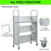 Garvee 200LBS Book Cart, 30x14x49 V-Shaped Rolling Library Cart with 4 Inch Lockable Wheels for Libraries, Offices, Home Shelves, and Schools - 4 of 4