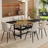 GDFStudio Napoli Modern Metal and Faux Leather 7 Piece Dining Set with Storage Shelf - 2 of 4