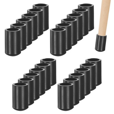 Unique Bargains Non-Slip PVC Chair Leg Caps Floor Protectors for Folding Chairs Black