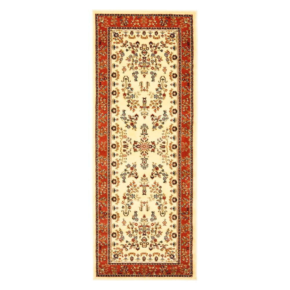  Floral Loomed Runner Ivory/Rust