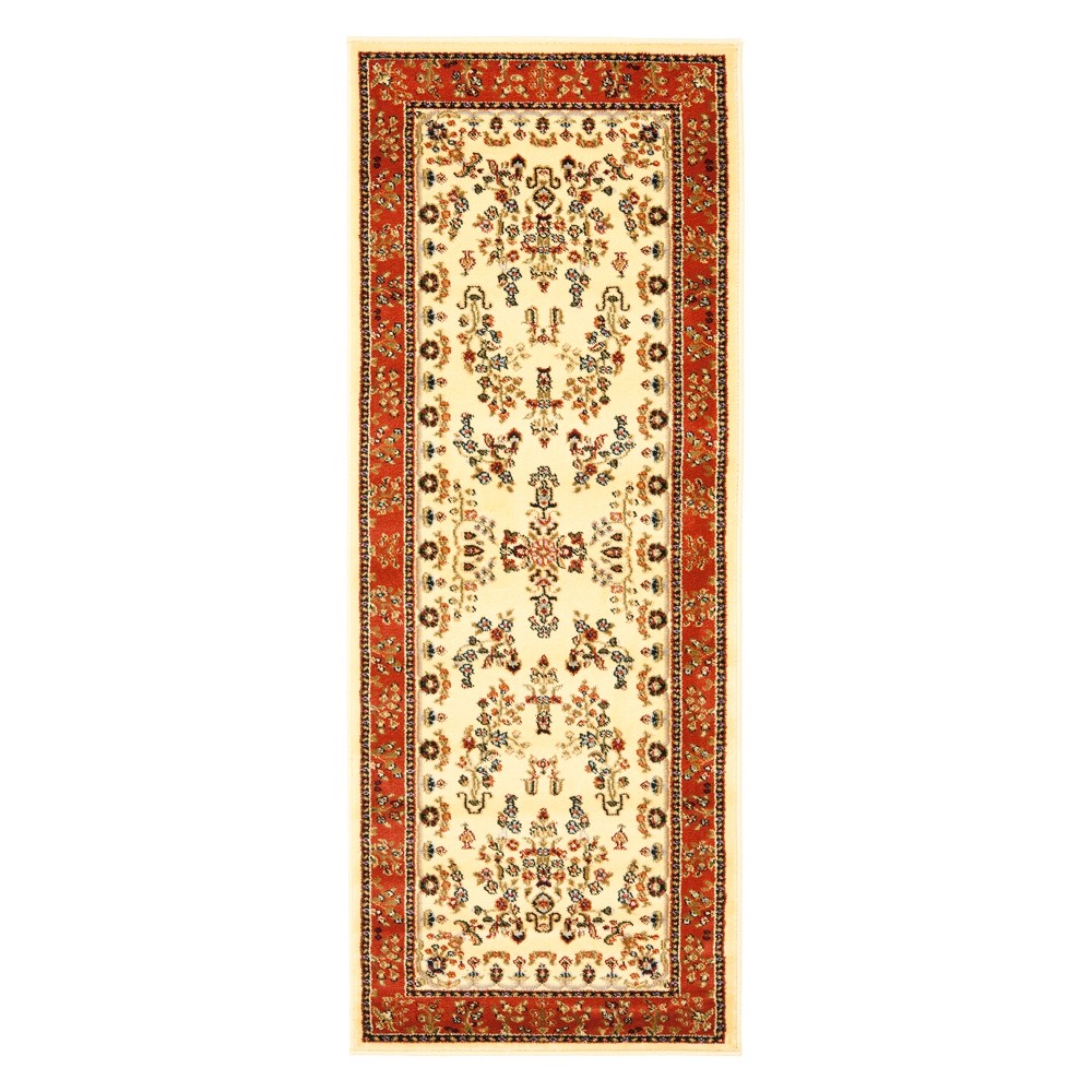 2'3inx6' Floral Loomed Runner Ivory/Rust - Safavieh