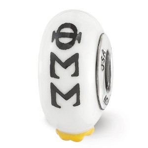 Black Bow Jewelry Sterling Silver Phi Sigma Sigma Greek Life Bracelet Bead Charm - 1 of 4