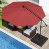 Costway 10 FT Offset Hanging Umbrella with Base Patio Cantilever Umbrella 360° Rotation Brown/Turquoise/Beige/Gray/Red - 2 of 4