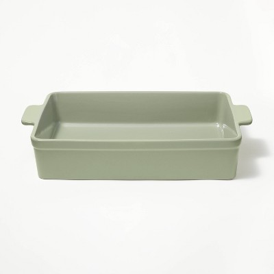 1.75qt Square Stoneware Baking Dish With Handles Cream/clay