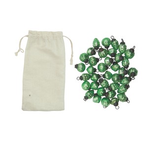 Storied Home 36-Piece Embossed Mercury Glass Ornament Set, Green - 1 of 1