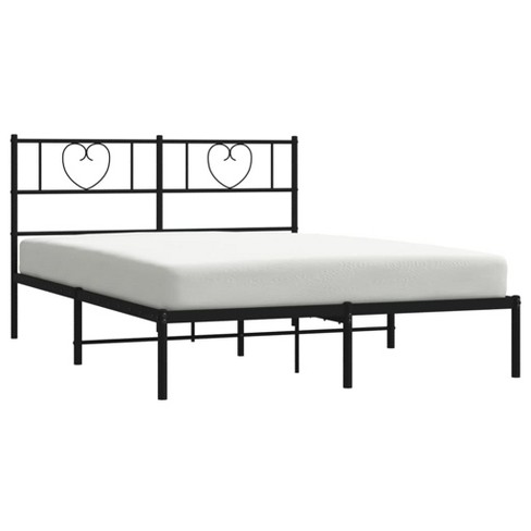 vidaXL Metal Bed Frame with Headboard - Elegant Black Steel Bed Frame - image 1 of 4