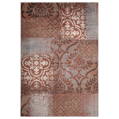 Distressed Abstract Damask Indoor Area Rug by Blue Nile Mills