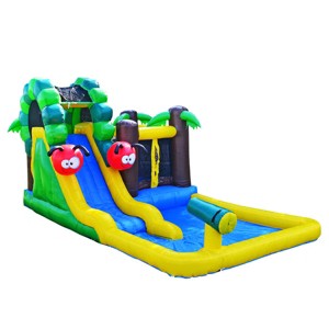 JumpOrange 8' Caterpillar Water Slide Bounce House Inflatable with Splash Pool, Basketball Hoop, and Air Blower Included. - 1 of 4