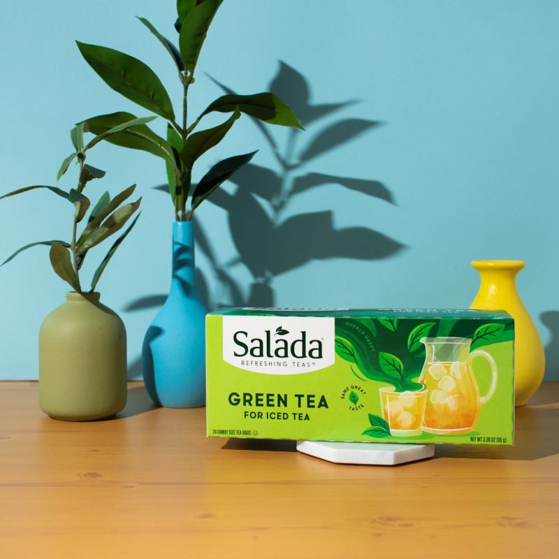 Salada Family Size Pure Green Tea for Iced Tea 24 Tea Bags Pack of 12 Refreshing Brewed Hot Served Cold Iced Tea, 3 of 6