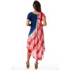 Riviera Sun Plus Size Womens Flag Sundress - Tie Dye American Flag Beach Cover Up - 3 of 3