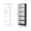 71in Contemporary Wood Bookcase with 5 Fixed Shelves and Closed Back Panel for Home Office or Living Room Storage-3irtyhousy - 4 of 4