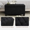 Gulches Black Faux Fur Storage Bench - Velvet-Soft Texture with Safety Hinge & Metal Feet, Dual-Function Seating & Storage for Bedroom/Entryway - 2 of 4