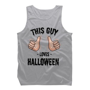 Men's Design By Humans This Guy Loves Halloween By MultimediaOne Tank Top - 1 of 4