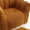 Kumasinova Chenille Bean Bag Chair,Square Lazy Sofa with Footstool and High Resilient Foam for Living Room,Dining Room,Bedroom,Hallway,Khaki - 3 of 4