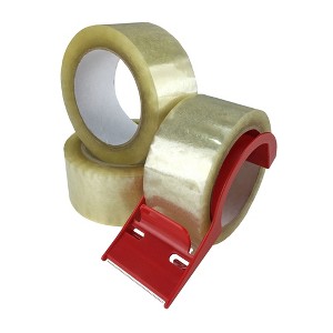UBMOVE 3 Rolls of Clear Packing Tape & Light Duty Clamshell Tape Dispenser - 1 of 4