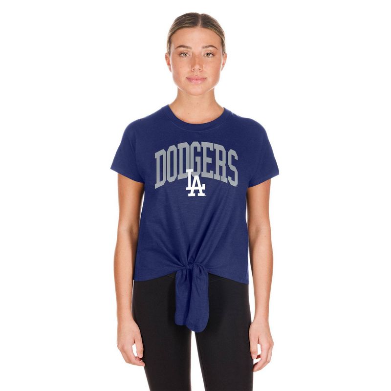 MLB Los Angeles Dodgers Women&#39;s Front Knot T-Shirt, 5 of 7