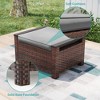 Sonkuki 2-Piece Ottomans with Solution-Dyed Fabric Cushion, All-Weather Wicker Ottomans, Ideal for Patio - 4 of 4