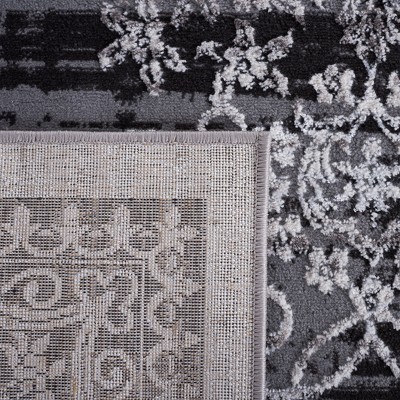 Amelia Charcoal Synthetic Low Pile Area Rug