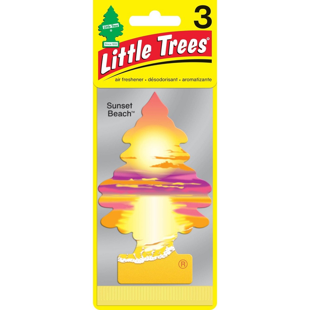 Photos - Air Freshener Little Trees Sunset Beach 3pk 