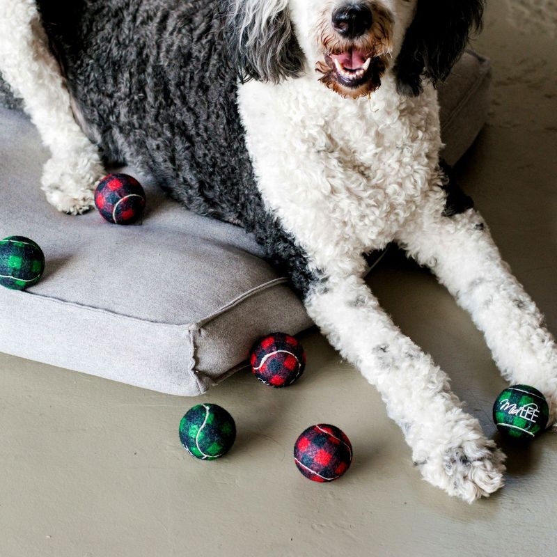 Midlee Dog Christmas Plaid Tennis Balls, 4 of 10