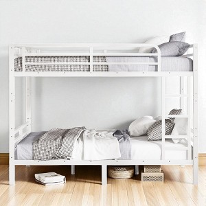 Mshliw Metal Twin XL/Full/Full XL/Queen Bunk Bed for Teens and Adults, Heavy-Duty Space-Saving Bunk Bed Frame with Guardrails, Noise-Free Design - 1 of 4