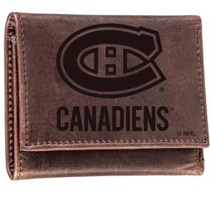 Evergreen NHL Montreal Canadiens Brown Leather Trifold Wallet Officially Licensed with Gift Box - 1 of 1