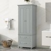 TiramisuBest Tall Storage Cabinet with Two Drawers for Bathroom/Office, Grey - 2 of 4