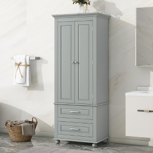 70"H/63"H Tall Storage Cabinet with Drawers and Adjustable Shelves for Bathroom/Office/Kitchen-ModernLuxe - 1 of 4