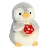 Aurora Small Gray PomPom Penguin 7.5" Holiday Donut Playful Stuffed Animal - 2 of 4