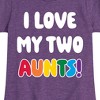 Girls' - Instant Message - I Love My Two Aunts Fitted Short Sleeve Graphic T-Shirt - 2 of 4